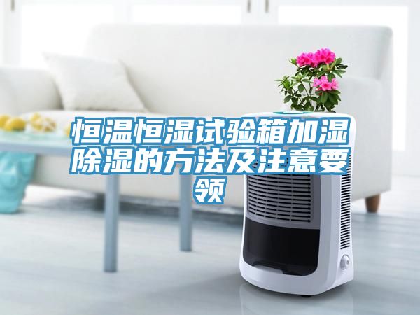 恒溫恒濕試驗箱加濕除濕的方法及注意要領
