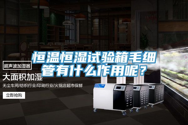 恒溫恒濕試驗箱毛細管有什么作用呢?