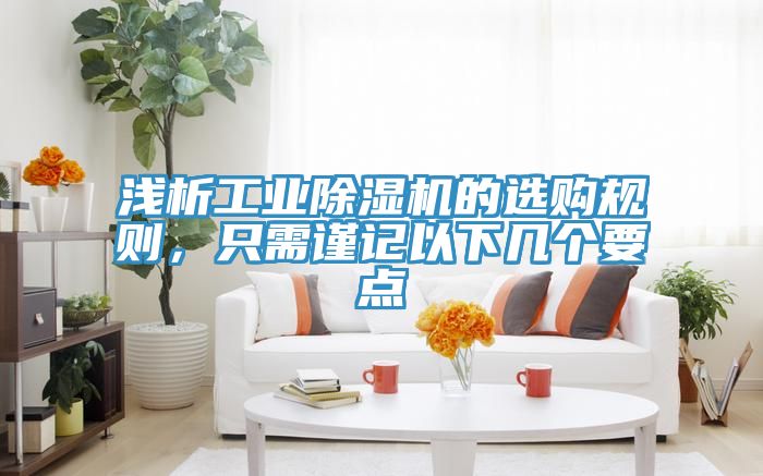 淺析工業(yè)除濕機(jī)的選購規(guī)則,只需謹(jǐn)記以下幾個要點