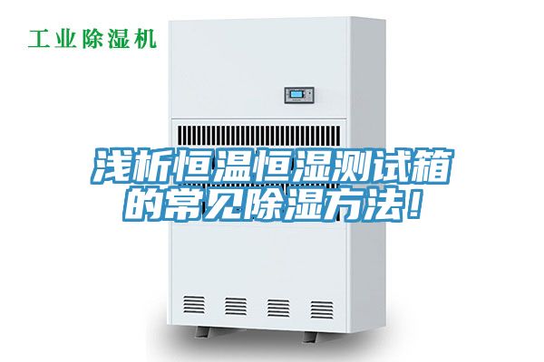 淺析恒溫恒濕測試箱的常見除濕方法！